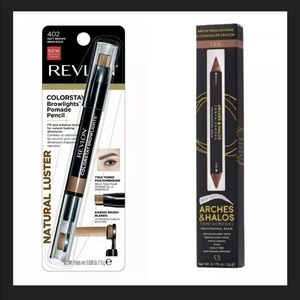 Set Of 2 Brand New Eyebrow Pencils, Revlon & Arches And Halo, Tan And Brown